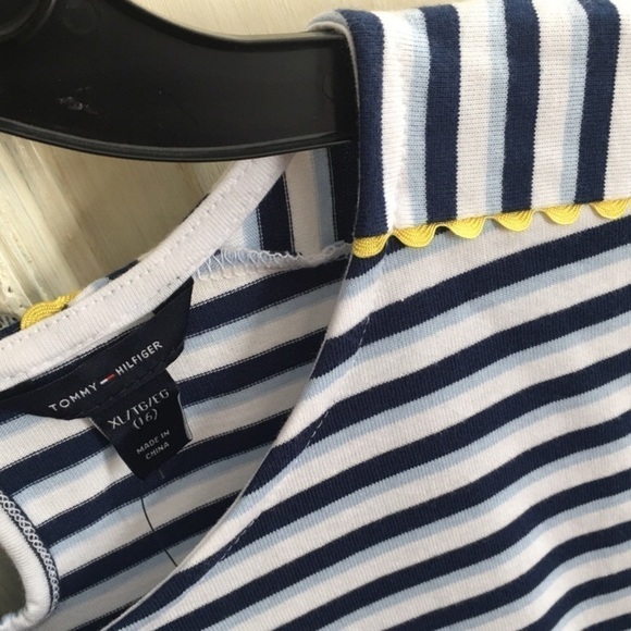 𝅺TOMMY Hilfiger Girls Flag Blue Striped Dress - Picture 5 of 7